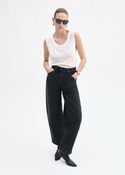 Loose Tank in Slub Jersey - White - CO Collections